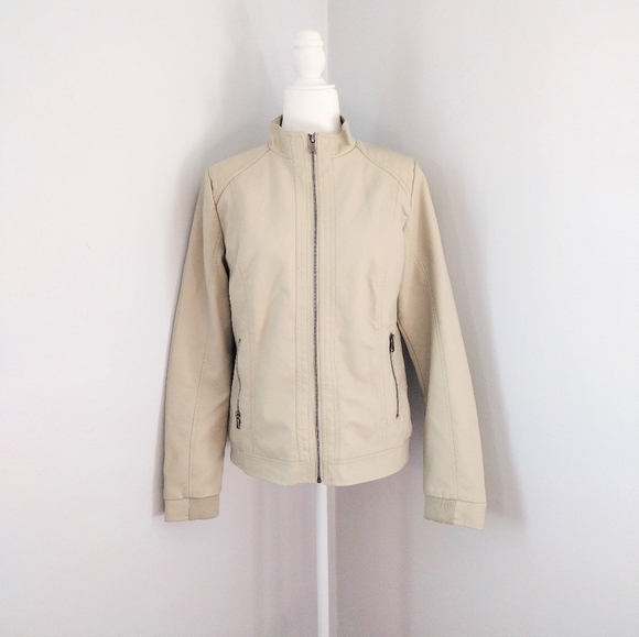 Royalty For Me Cream Biker Jacket Juniors Large - Picture 4 of 6